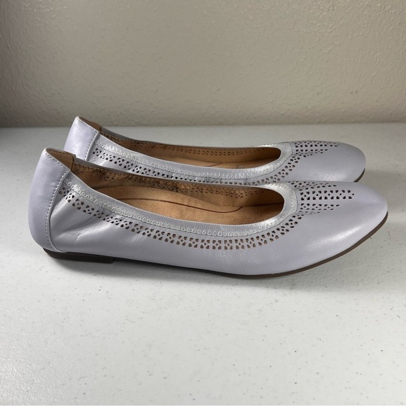 Vionic Whisper Womens Perforated Leather Ballet Flats Blue Haze Shoe Size 10 - Picture 2 of 10